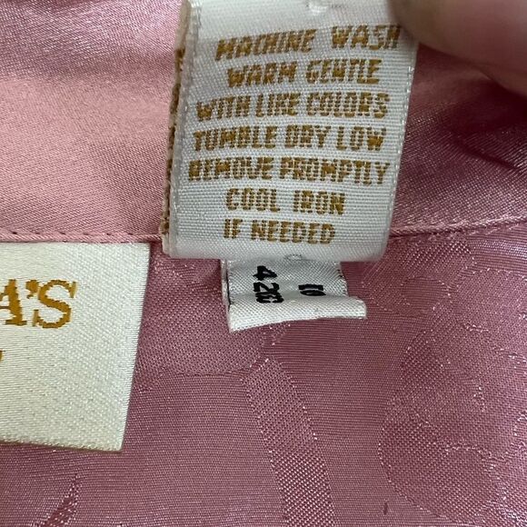 Victoria’s Secret Gold Label Vintage 90s Pink Satin Floral PJ Set Medium - Picture 16 of 16